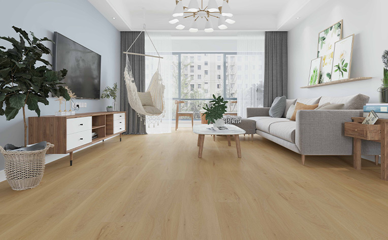 warm toned luxury vinyl in living room
